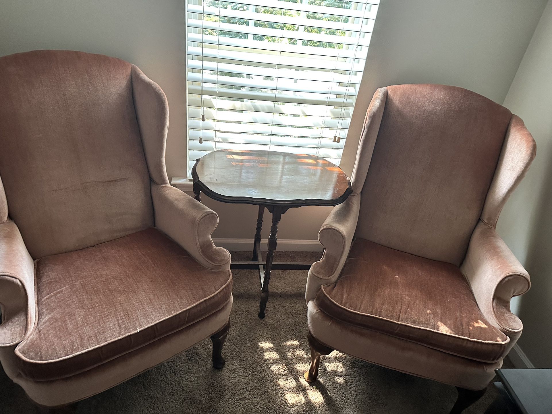 Wingback Chairs And Table 