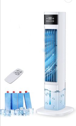 Evaporative Air Cooler, 3-in-1 Portable Air Conditioners for Room, 4 Modes 3 Speeds, Fast Cooling Portable AC Unit/24H Timer, Remote Oscillating Tower