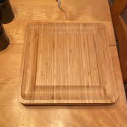 Bamboo Cheese Board Knife Set Charcuterie Meat Cutting Serving Tray