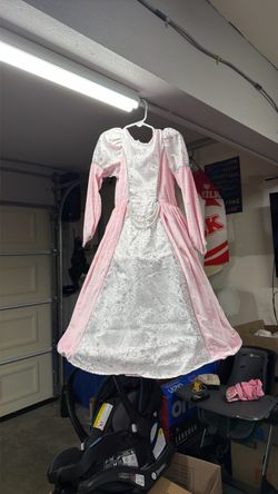 Girls Princess Dress Pink White Formal Gown