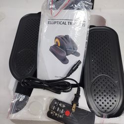 😀 Under Desk Elliptical Machine, Ellipse Leg Exerciser, Quiet & Portable Electric Seated Pedal Exerciser with Remote Control & 12 Adjustable Speeds, 