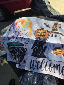 New 2 Halloween yard flag  welcome it's just a bunch of Hocus pocus