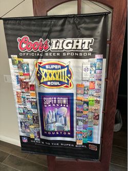 Vintage Coors Light Super Bowl XXXVIII Wall Banner