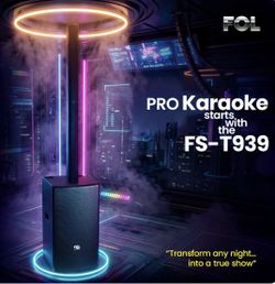 FOl T939 Professional Bluetooth Rechargeable Karaoke Speaker With Two Wireless Microphones