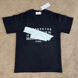 Black shirt with numbers on it