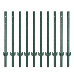 FENSMILE 4 Feet Fence Posts Sturdy Duty Metal Fence Post | No Dig Garden U Post For Wire Fencing Steel Post For Yard, Outdoor Wire, Pack Of 10
