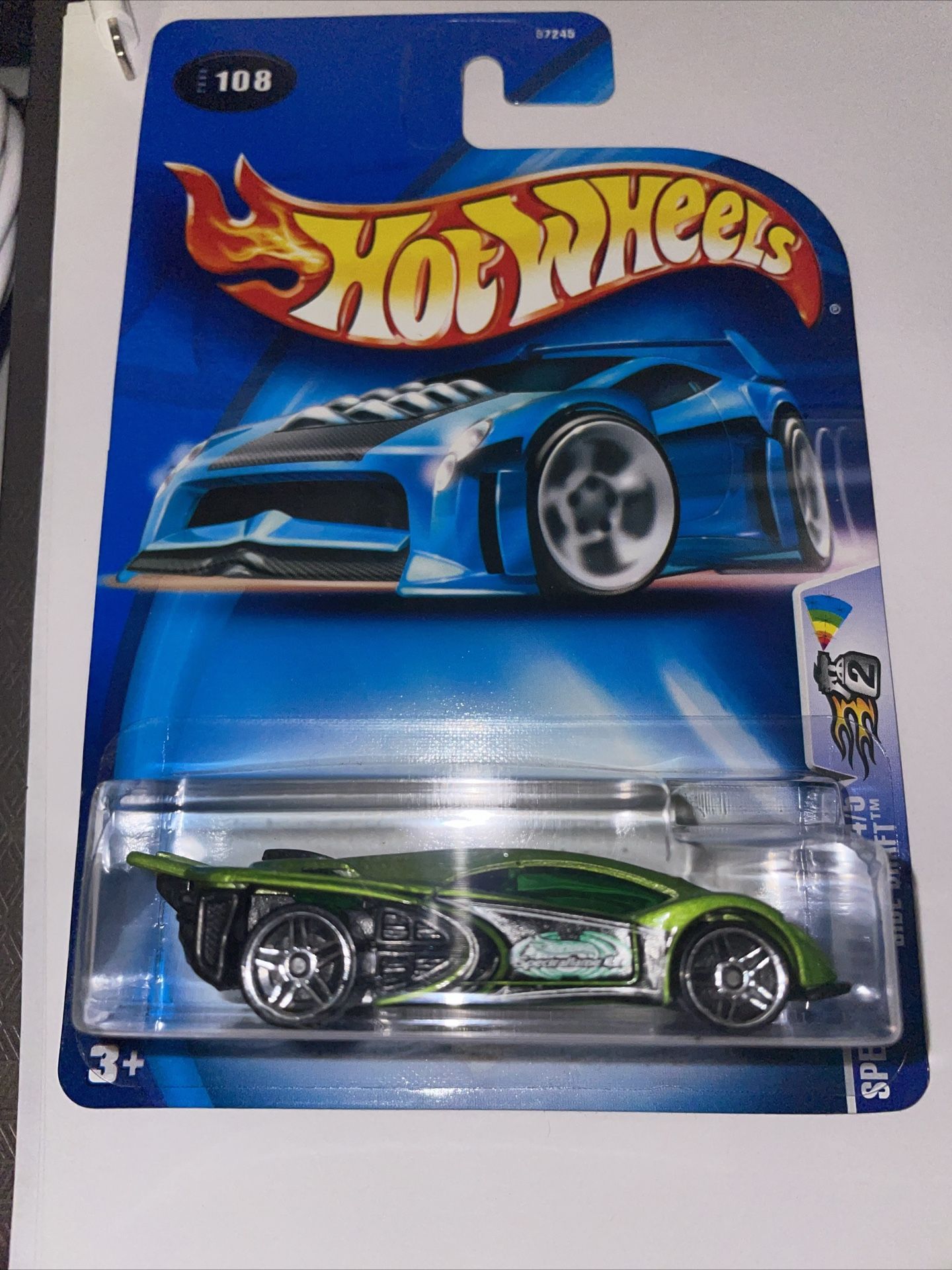 2003 Hot Wheels #108 Spectraflame II 4/5 SIDE DRAFT Green w/Chrome Pr5 Spokes