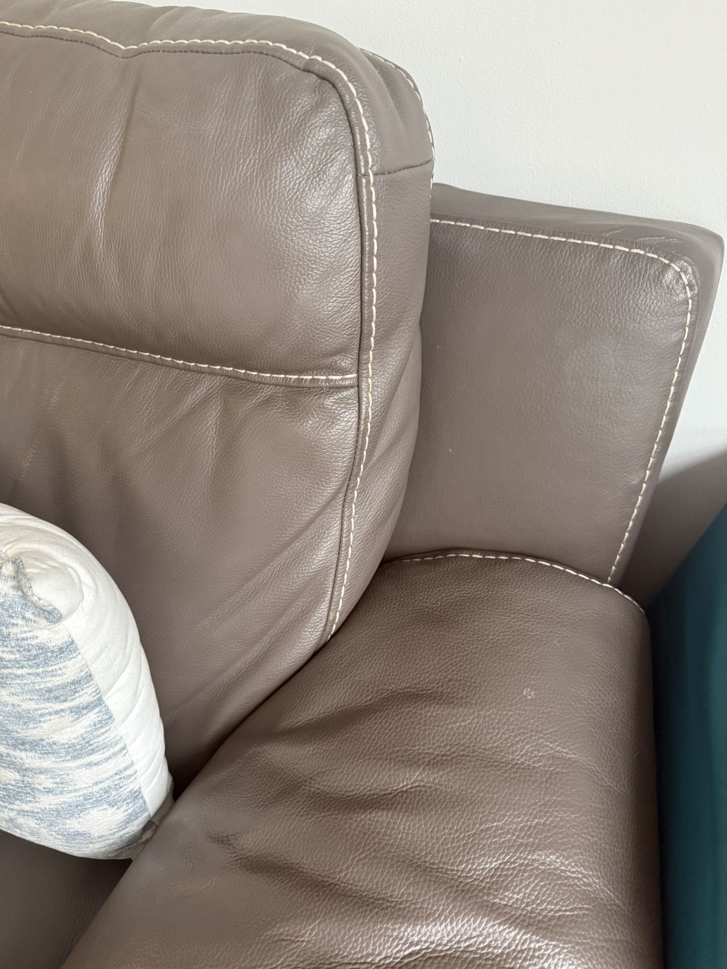 Brown Leather couch - Electric Recliner