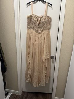 Vintage Prom Dress, Champagne Size 18