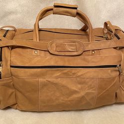 All leather Tan Travel Bag
