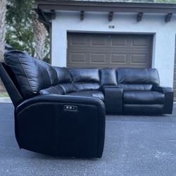 🛋️ Sofa/Couch Sectional - Recliner - Leather - Black - Delivery Available 🚛