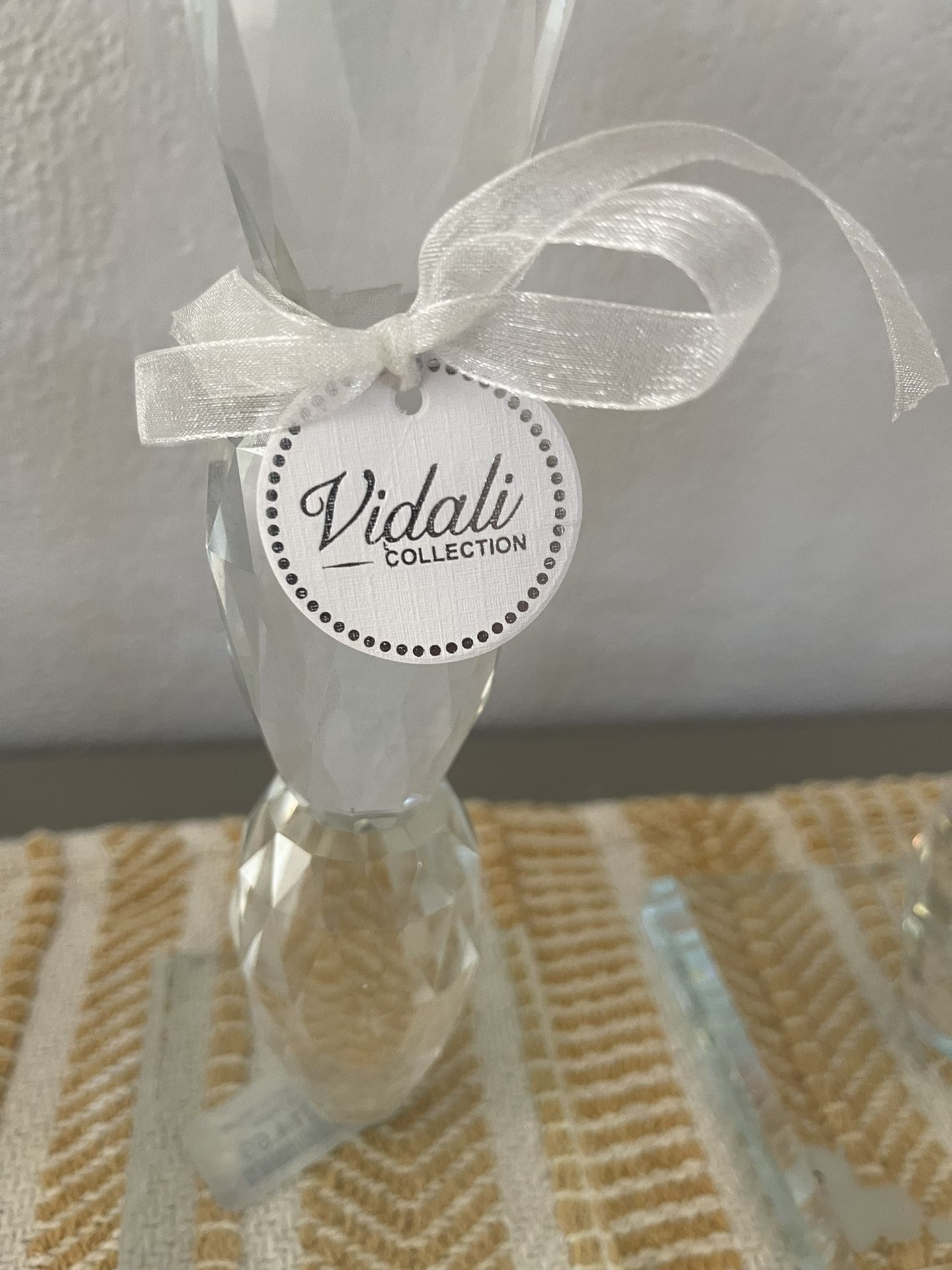 4 pack clear crystal glass candle holders. Vidali Collection