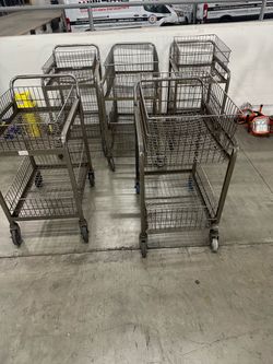 Stainless Steel Wire Utility Carts on Casters(5)
