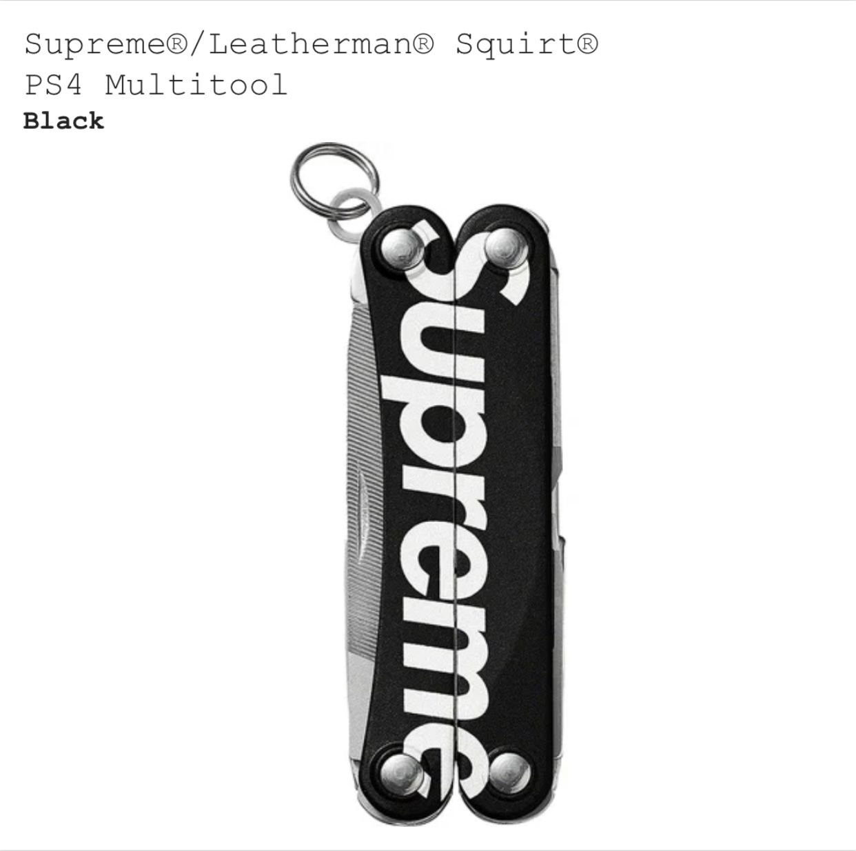 Supreme®/Leatherman® Squirt® PS4 Multitool BLACK