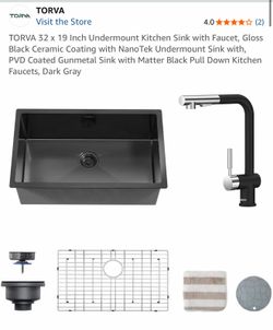 TORVA 32x19 INCH UNDERMOUNT KITCHEN SINK