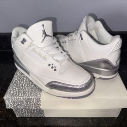 Air Jordan 3 Retro White / Metallic Silver – Clean & Stylish