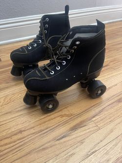 Black top suede  w/ Yellow Stitch Roller Skates
