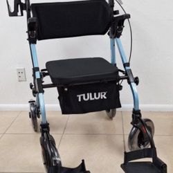All Terrain Walker Wheelchair Combo,Rollator Walker with Seat for Seniors