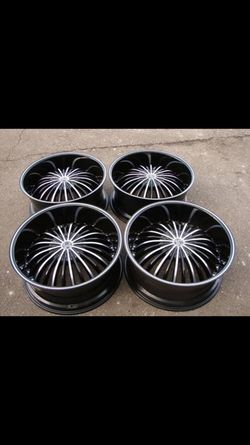 22" BLACK AND CHROME 6X135 FORD LINCOLN WHEELS BRAND NEW