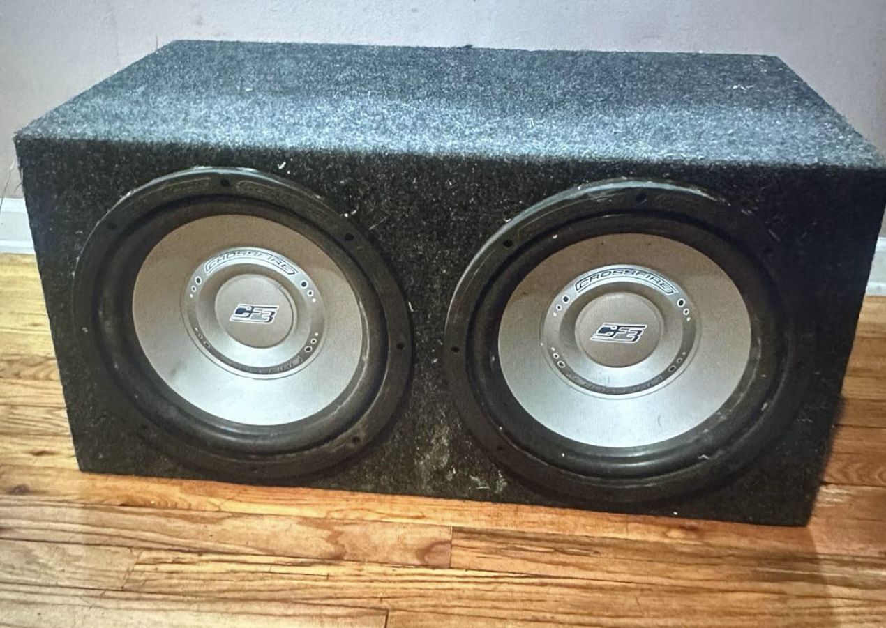 Rockford Fosgate punch P 200-2 crossfire 3 12 inch subwoofers and enclosure