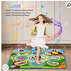 Dance Mat,Electronic Volume Adjustable Music Game Mat
with 5 Game Modes - Smooth Appearance Novelty Gift Toy
for Increasing Parent Child Interaction, 