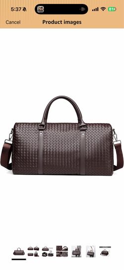 Woven brown leather bag