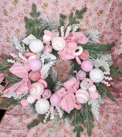 PINK CANDY CHRISTMAS WREATH