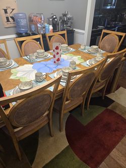 Large dining table  with 8 chairs