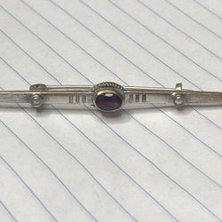 Antique amethyst bar pin