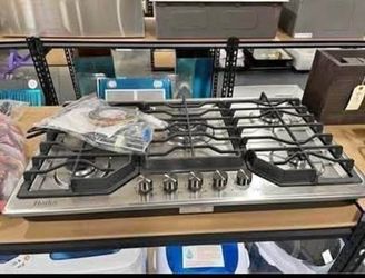 New 34” 5-Burners Recessed Gas Cooktop in Stainless Steel Power Burners