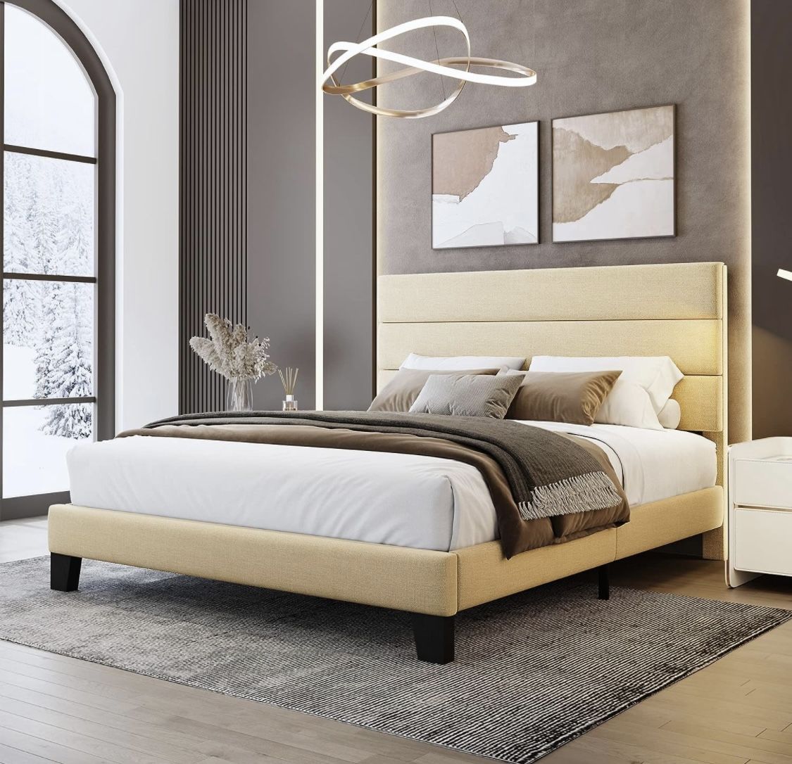 Full size Bed Frame Beige
