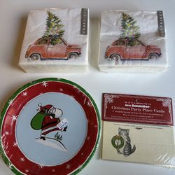 Free Christmas Napkins, Name Tags & Plates 