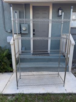 Heavy-Duty 5-Tier Chrome Wire Shelving Rack – Garage / Commercial Storage