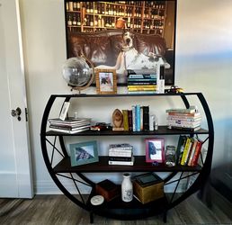 Modern wood and Iron bookshelf