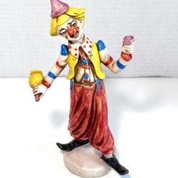 Vintage MIC Imports Clown Drinking Wine Polymer Resin Figurine