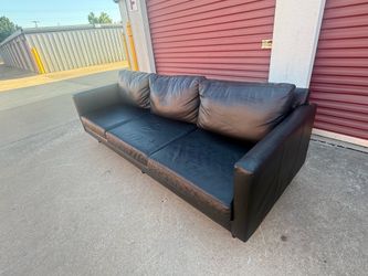 Modern black leather sofa