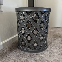 Set - Silver Mirrored Frame End Tables - Good Condition