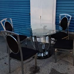Dining Table With Four Chairs $210