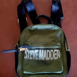 Steve Madden Small Olive Green Adjustable Backpack 