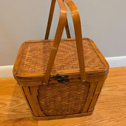 Bamboo Wicker storage/picnic basket