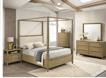 New Queen Size 5 Piece Bedroom Set With Free Delivery Includes Bed Frame Dresser Chest Mirror And Nightstand