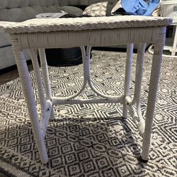 Off White Wicker Table 