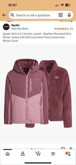 Spyder Girls 3 in 1 System Jacket - Weather Resistant Girls Winter Jacket with Soft Cozy Inner Fleece Outerwear Winter Coats