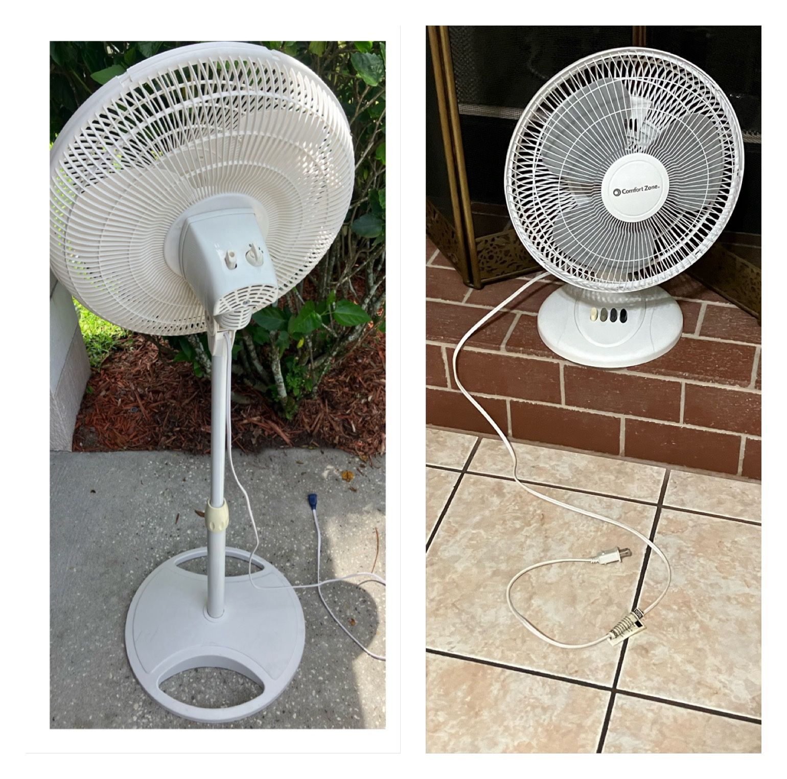 2 Occilating 3-speed Fans