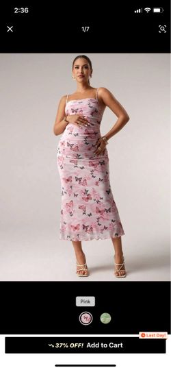Pink Butterfly Maternity Dress