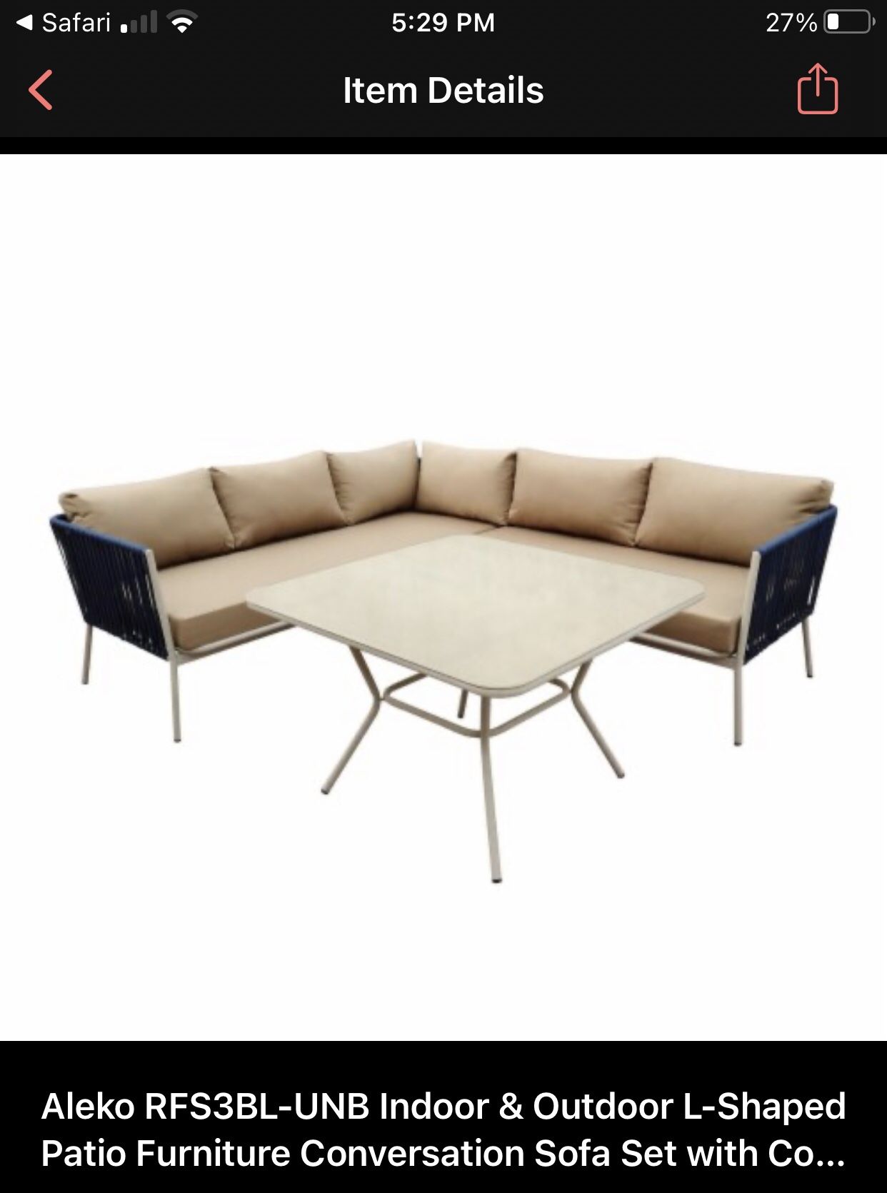 Brand New In-Box Outdoor Coffee Table