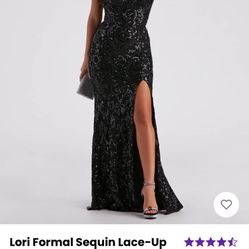 Black Sequence Strapless Dress