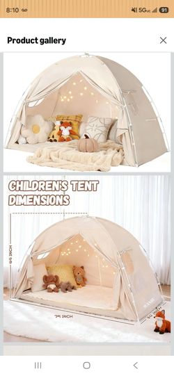 Children's twin bed tent
