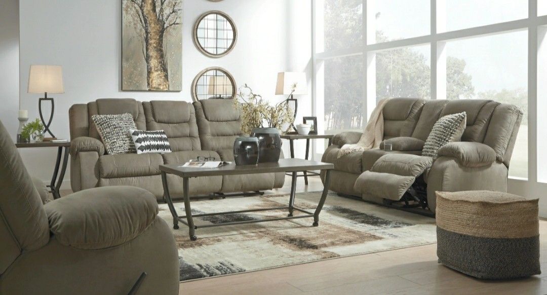 [SPECIAL] McCade Cobblestone Reclining Living Room Set

