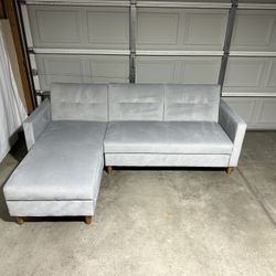 Grey Sectional Couch with Storage and Bed - Free Delivery